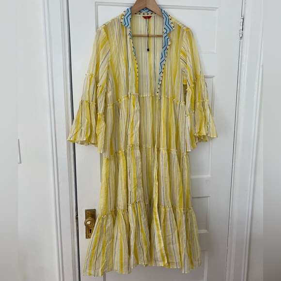 Cotton boho tiered duster coverup made in India - Picture 2 of 9